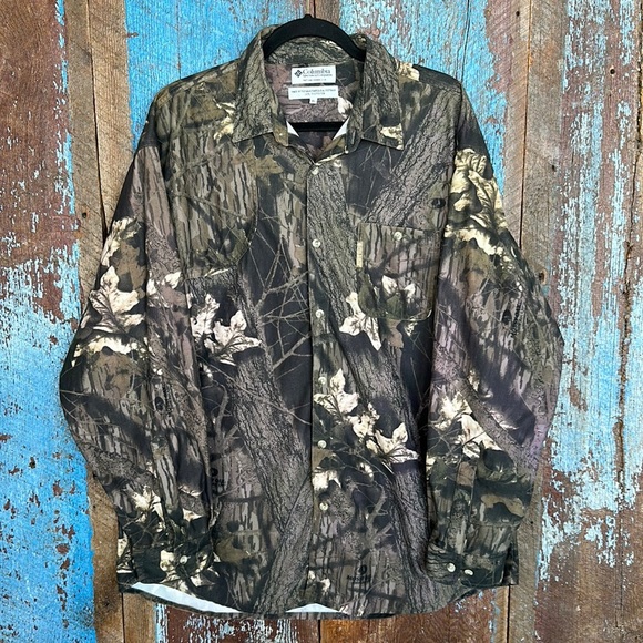 Columbia Men's Mossy Oak Breakup Camo Button Up Shirt Size XL - Picture 1 of 5